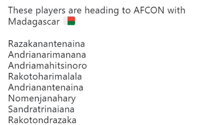 Nazwiska graczy Madagaskaru, którzy zagrają w Pucharze Narodów Afryki! :D